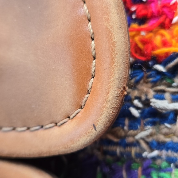 Tory Burch Cognac Brown Leather Miller Medallion Slip-on Flip Flop Sandal - Picture 11 of 17